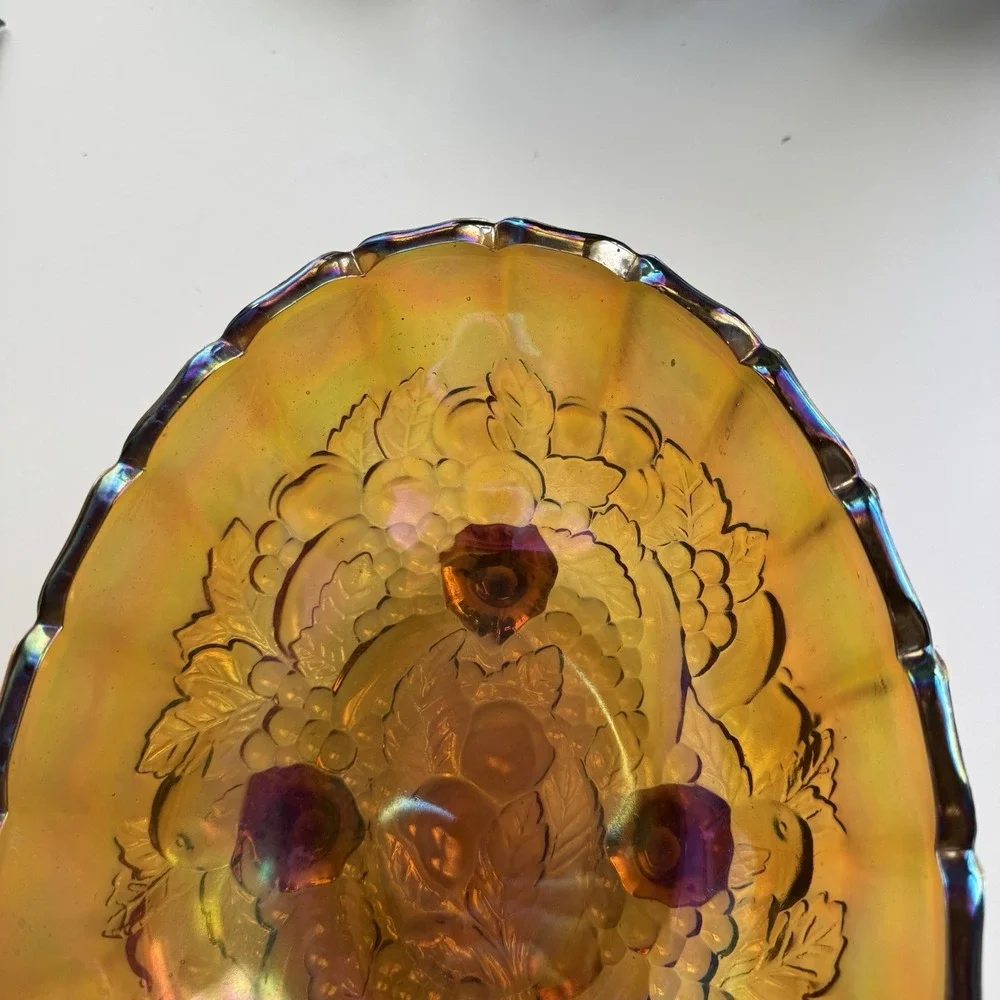 VTG Indiana Carnival Glass Footed Fruit 12